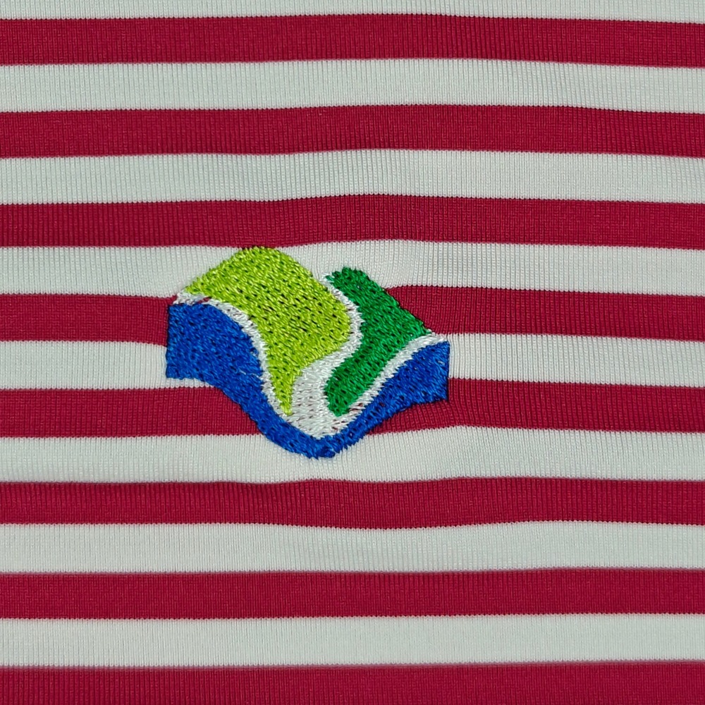 Turtleson Polo Shirt Mens Large Red White Striped Tour Performance Golf Polo